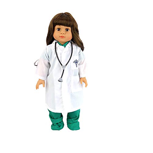 American Fashion World Green Doll Doctor 7 Piece Outfit for 18 inch Dolls Such as American Girl Dolls