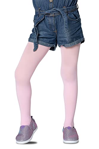 LORES Medias lisas para niñas y niños, para ballet, baile, escuela, 40 denier, opacas, fabricadas en Italia, rosa., 7 8 años
