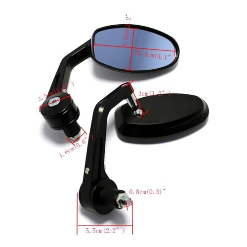Espejos retrovisores de moto de 7/8 con cristal antirreflejo para cruiser 6