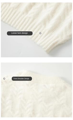 Men Cotton Crew Neck Sweater Ribbed Thick Warm Jumper Sweater Long Sleeve Pullover Top3