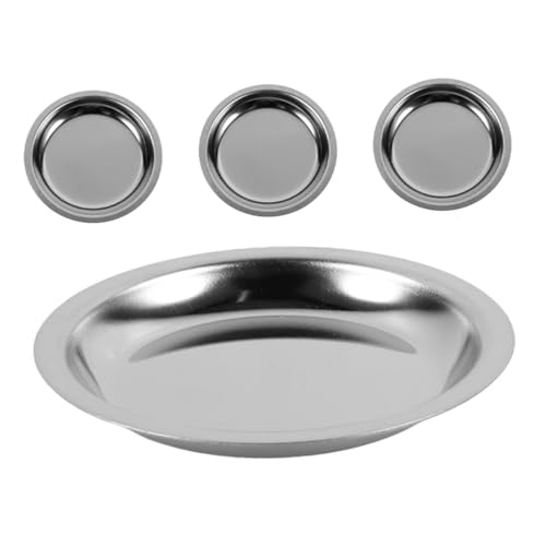 HAKIDZEL 4Pcs Stainless Steel Tea Bag Holder Stylish Tea Bag Coaster Saucer Tea Storage Dish for Easy Cleaning Tea Cup Utensil Holder for Home Use