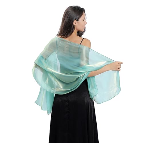 Women Silky Shawls And Wraps For Evening Dress Shimmer Iridescent Sheer Scarf Elegant Wrap Stole For Bridal Wedding