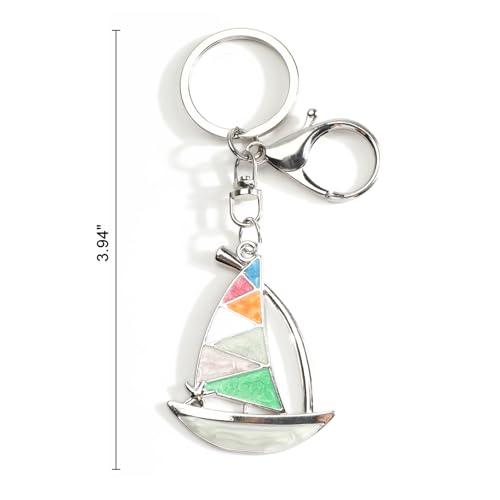 MUCOOS Beach Keychain Sailboat Keychain Sailboat Gifts Beach Gifts for Women Men Friends Birthday Graduation Christmas - Thumbnail 4
