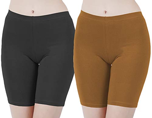 Image of Buy That Trendz Cotton Lycra Tight Fit Stretchable Cycling Shorts Womens | Shorties for Active wear /Exercise /Workout /Yoga /Gym /Cycle /Running Red Grey Combo Pack of 2