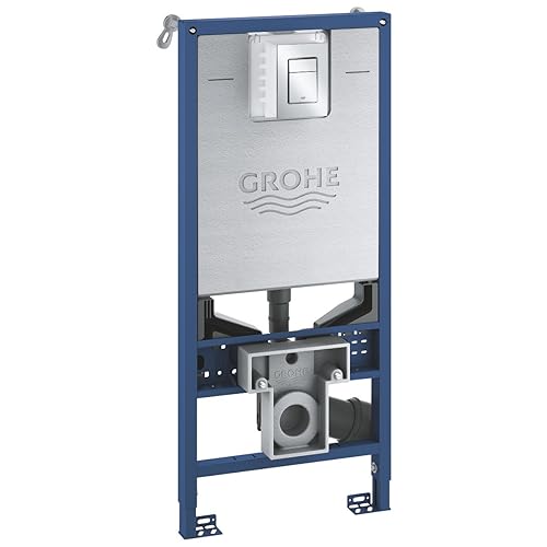 GROHE Rapid SLX 3-in-1 Set, Installation System 1.13m for Wall-Hung Toilet (Skate Cosmopolitan S Flush Plate, Universal Cistern, Flush Plate, Flow Manager, Wall Brackets and Electric Socket) 39603000
