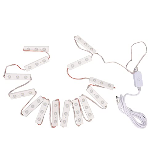 ACOGEDO Dimmbare LED -Eitelkeitsspiegellicht | Berührbares Weißes Licht für Make -up | USB-betriebenes Beleuchtetes Waschtisch-Make-up-Spiegelstreifen mit 30 Leichten Chips für Badezimmer | 10-saiten