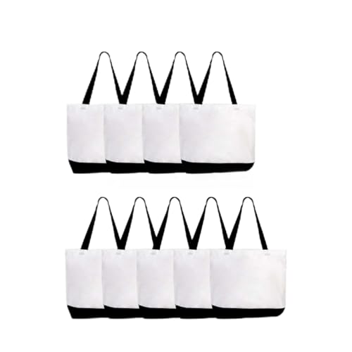 Sac fourre-tout en toile coton réutilisable grand cabas lavable pour loisirs et courses