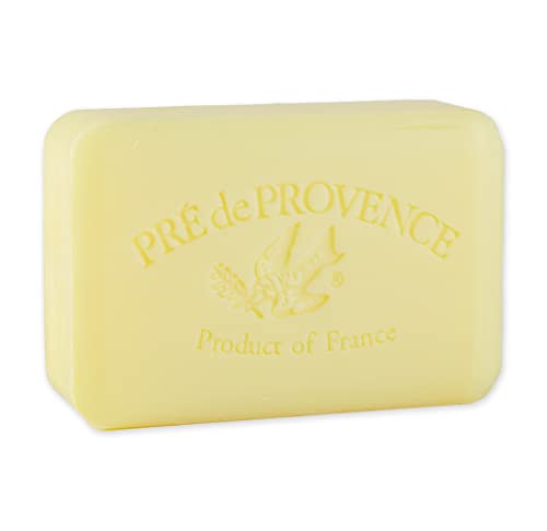 Pre de Provence Artisanal Soap Bar, Enriched with Organic Shea Butter, Natural French Skincare, Quad Milled for Rich Smooth Lather, 8.8 Ounce, Sweet Lemon