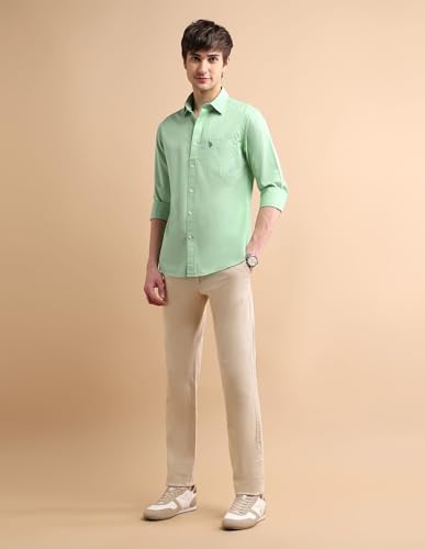 Image of U.S. POLO ASSN. Textured Shirts for Men - 100% Cotton, Full Sleeve Mens Casual Shirts
