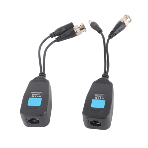 SIXRUN Transceptor Balun de Vídeo, Balun CCTV Pasivo con Inmunidad Al Ruido de 60 DB, Compatible con HD CVI TVI AHD, Ideal para Sistemas de Vigilancia