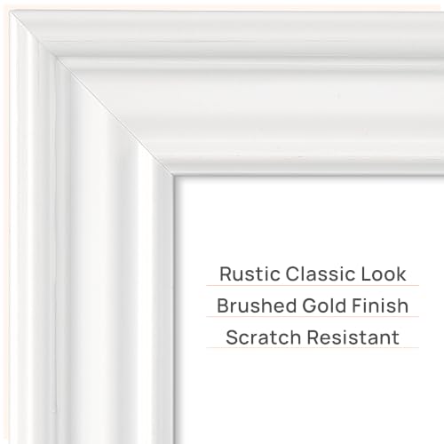 Image of upsimples 8x10 Picture Frame, Vintage Frames Decor, 1Pack White | Fit 5x7 and 8 x 10 Photo, Wall or Tabletop Display, Antique-style Decoration, Rustic Farmhouse Decor, For Weddings