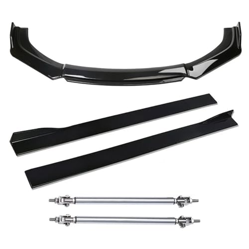 Varillas puntal y faldas de fibra de carbono brillante para personalizacion de coche
