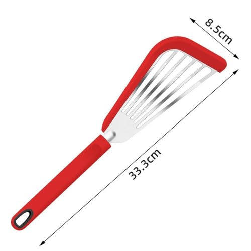 Espátula de pescado de silicona de acero inoxidable, ideal para freír, utensilio de cocina versátil,