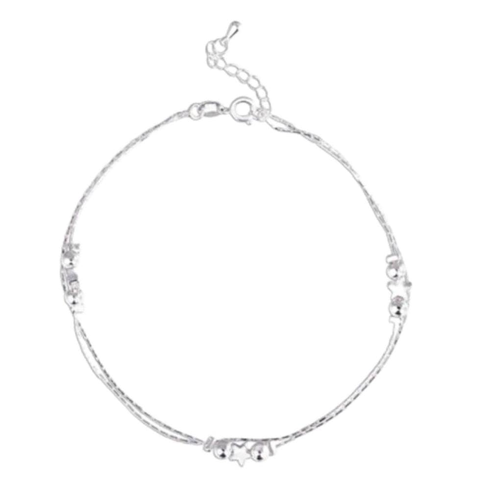 Cavigliera per gioielli con piede con ciondolo a forma di stella in argento sterling 925 per cavigliera con braccialetto per gambe da donna