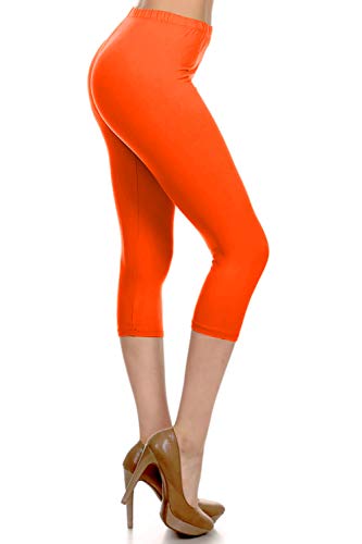 Image of Leggings Depot Women's High Waist Leggings Soft 1 inch Waistband Solid Pants - Regular, Plus, 1X3X, 3X5X