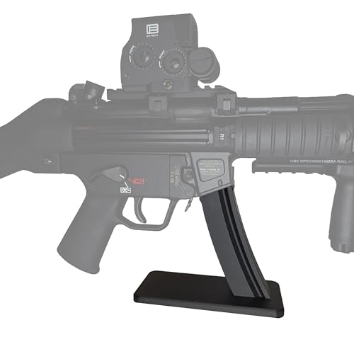 Hammy3DPrints Display Stand for Various Firearms - Pistols, AK, AR, MP5, KP9, and More | Rifle Holder Storage Rack (HK MP5 Curved)