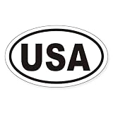 CafePress USA Euro Oval Car Sticker Oval Bumper Sticker Car Decal