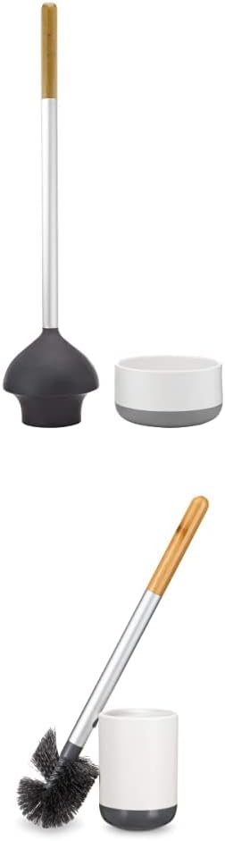 Full Circle Royal Flush Toilet Brush and Plunger Set