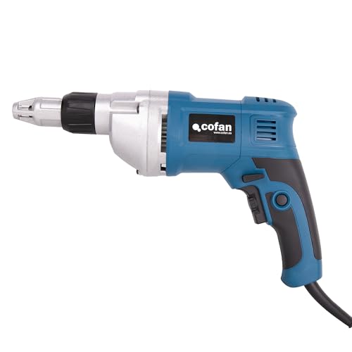 Cofan Atornillador eléctrico para paneles de yeso 600 W 2400 rpm, Control de velocidad variable, mango ergonómico, botón de bloqueo, Atornillador de obra en seco con cable