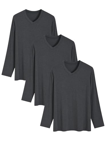 Latuza Men's Bamboo Viscose Pajama Shirt Long Sleeve Soft Sleep Top