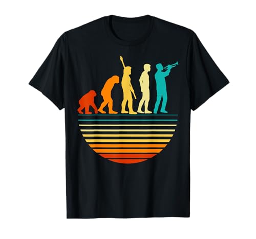 Retro Trumpeter Design Band Trumpet Player I Evolution T-Shirt