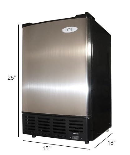 Sunpentown UNDERCOUNTER ICE MAKER STAINLESS STEEL DOOR, Gray (IM-150US)