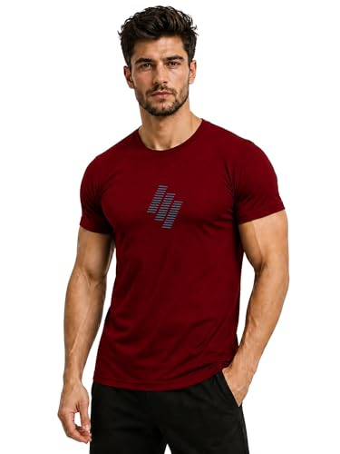 Image of 3Colors Men's Active Polyester T-Shirt | Quick Dry Gym Workout Tee | Stretch Sports Round Neck Running T-Shirt-STEPUP LINE