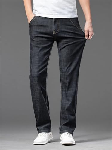 Men's Denim Pants Classic Casual Business Thin Straight Loose Jeans​2