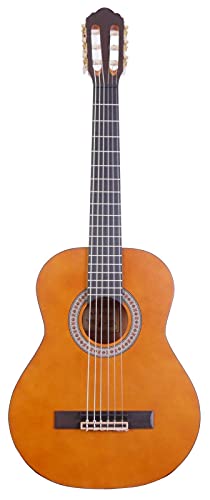 Arrow Calma Guitarra acústica clásica - Tamaño 3/4 - Guitarra española clásica de concierto, cuerpo de madera tradicional occidental - Natural, mate