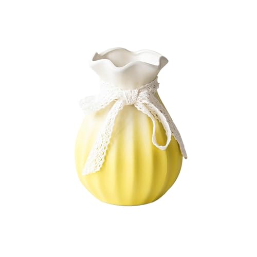 Florero seco moderno amarillo para decorar rincones pequeños sin luz 2