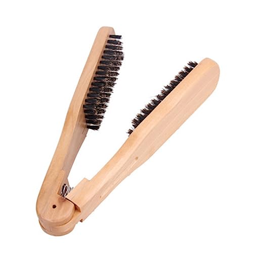 Peine planchador de cabello de madera Healifty 8.66 in miniatura 3