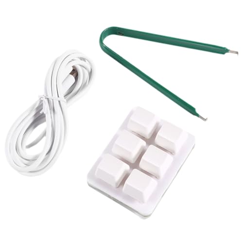 Steowsey Teclado de acceso directo personalizable de 6 teclas, mini teclado, copia completa y pega 1 teclado táctil de contraseña, color blanco