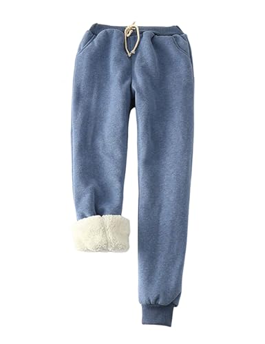 Image of Yeokou Women's Warm Sherpa Lined Athletic Sweatpants Joggers Fleece Pants
