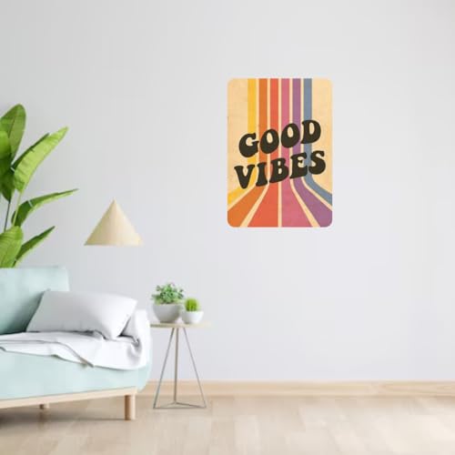Image of Zesta Bathroom Decor Items Washroom Decor Tin Sign | Aesthetic Posters Wall Poster for Bedroom | Magnetic Cafe Decoration Items / Restaurant Decorations Items | Quirky Home Decor Bar Accent (Good Vibes)