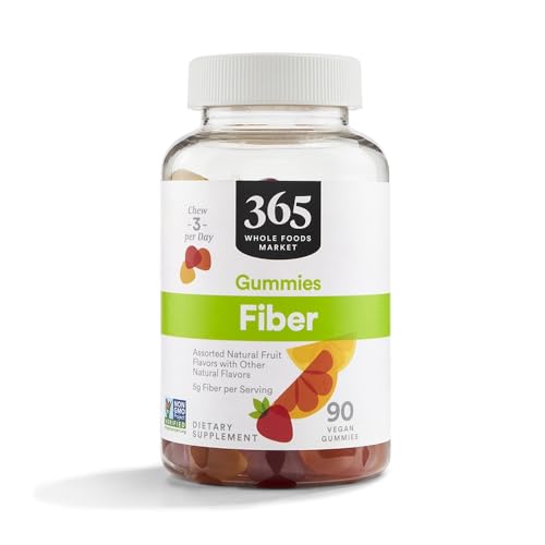 365 by Whole Foods Market Fiber Gummies Assorted Natural Fruit Flavors 90 Count