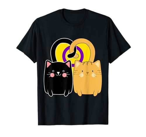 Intersex Pride Flag Katzen Herz LGBT Valentinstag T-Shirt