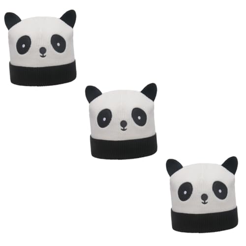 Bonnet panda en laine tricotée lot de 3 pièces idée cadeau élégant et chaud pour adulte