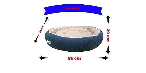 Image of Premium XL Size Dog Bed for XL Dogs and Puppies Anti Skid Bottom Washable Orthopedic Big Dog /cat Beds Cream /Blue