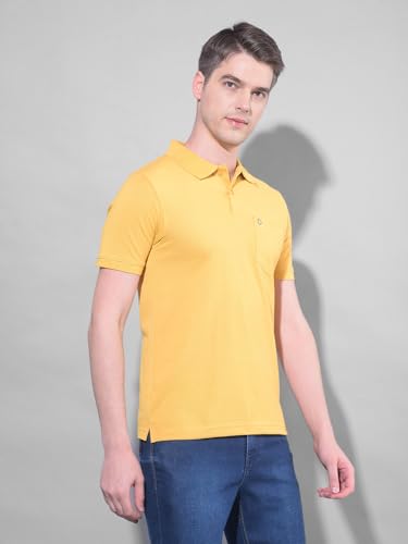 Image of Dollar Men's Pack of 1 Solid Cotton Blend Polo Neck T-Shirt