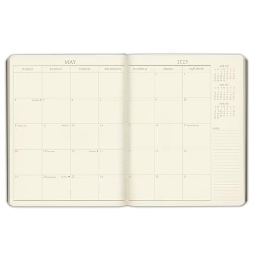 2025 Gallery Leather Large Monthly Planner - Acadia Black - 9.75x7.5\" - Thumbnail 4
