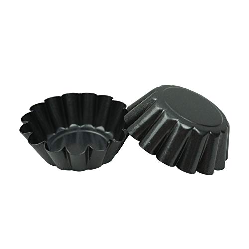 Proshopping 12 Packs Min Egg Tart Pan, Non-stick Carbon Steel Egg Tart Molds,Tartlet Tins,Mini Pie Mould, Muffin Cupcake Pudding Baking Cup Maker - for Pies, Chinese Egg Tart, Cakes (Size 2.6"x 0.9")