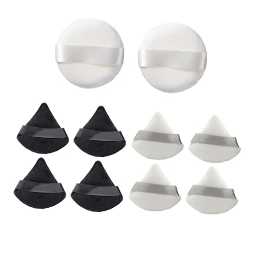 Healvian 10pcs Powder for Makeup Applicators and Shapes for Foundation Concealer Blush and Highlighter Lightweight and Easy to Carry