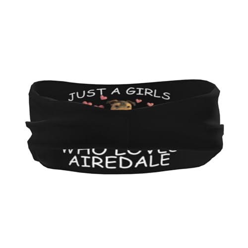 Just A Girls Who Loves Airedale Adjustable Sports Headband Moisture Wicking Sweatband for Running Workout3