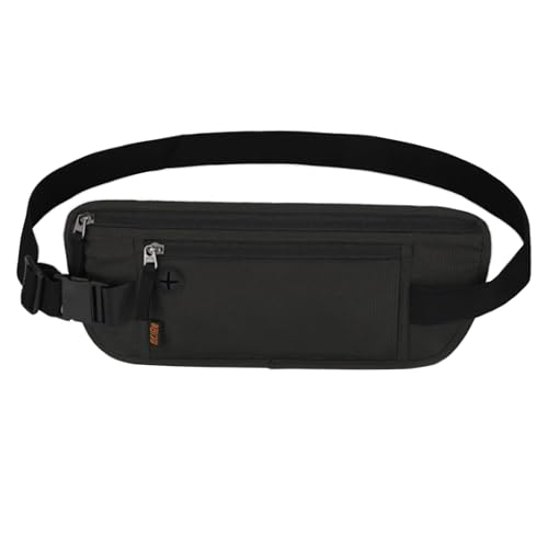 ウエストポーチ セキュリティウエストバッグ 超軽量 超薄型 隠し パスポートケース RFID 旅行用 パスポートケース 海外旅行 バッグ 防犯 防水 便利 運動ランニング アウトドア 男女兼用 (ブラック)