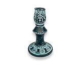 Candelabro de terracota en relieve de 14 cm, decorado con símbolos griegos antiguos.