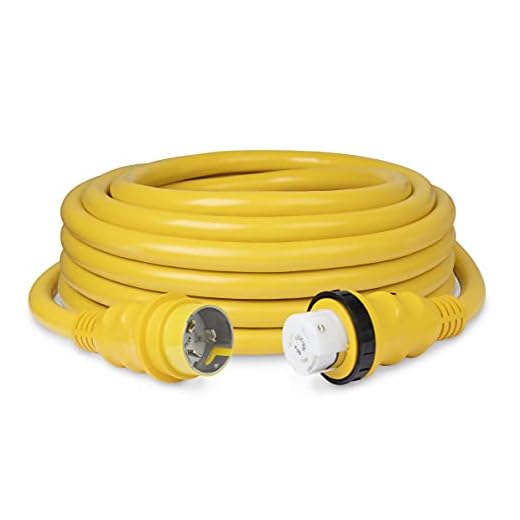 Marinco Cordset, 50A 125/250V, 25', Yellow, 6152SPP-25