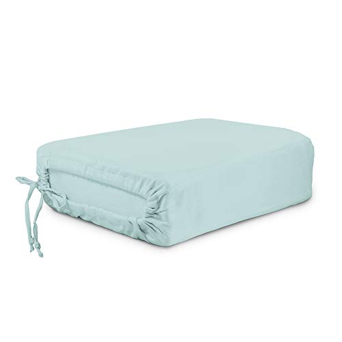 Image of Whisper Organics, 100% Organic Cotton Sheets - 300 Thread Count Bed Sheets Set - Premium Quality Sheets - Deep Pocket Sheet Set - GOTS Certified, Ocean Blue (Queen Size)
