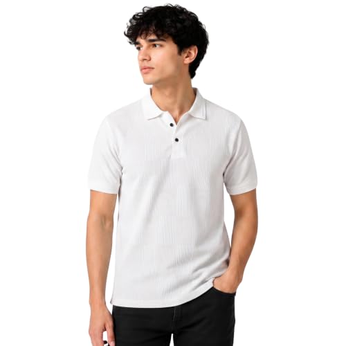 Image of TOPLOT Men's Polo T Shirt | Half Sleeve Design | Comfortable Fit Wear | Stylish Casual Look | Breathable Feel |Modern Style | Easy Movement | Casual & Everyday Wear (5280)