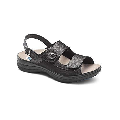 Dr. Comfort Women's Lana Arch Support Sandals-Non Slip Adjustable Strap Sandals for Women, Black