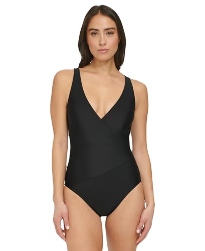 Tommy Hilfiger Women's Basic V-Neck Wrapped Over The Shoulder One Piece2